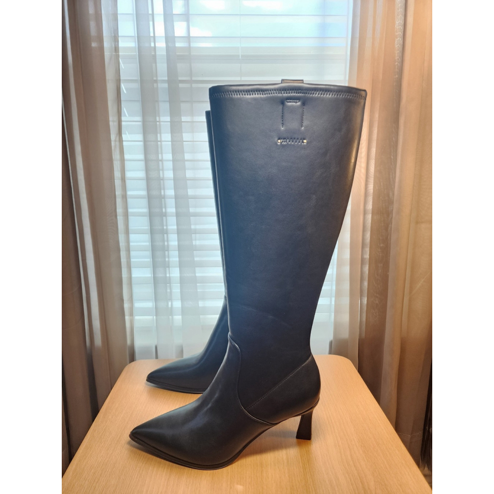 Franco Sarto Elegant Pointed Toe Knee High Tall Boots SZ 9 M REGULAR Calf BLACK - Picture 5 of 14